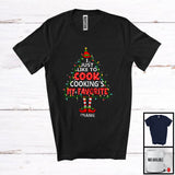 MacnyStore - Personalized Cooking's My Favorite; Proud Christmas Lights Tree Elf; Custom Name Lunch Lady Chef T-Shirt