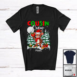 MacnyStore - Personalized Cousin Crew; Adorable Christmas Lights Tree Reindeer Snowing; Custom Name Family T-Shirt