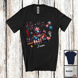 MacnyStore - Personalized Crab Riding Firecracker, Lovely 4th Of July USA Flag Custom Name, Fish Sea Animal T-Shirt