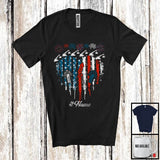 MacnyStore - Personalized Crane Truck Heart American Flag, Proud 4th Of July Custom Name Crane Truck Driver Patriotic T-Shirt