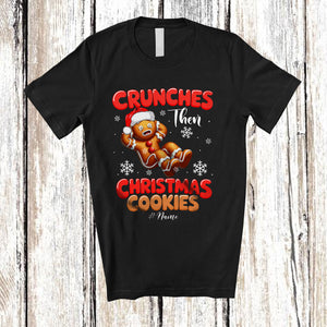 MacnyStore - Personalized Crunches Then Christmas Cookies; Amazing Custom Name Gingerbread; Fitness Workout T-Shirt