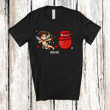 MacnyStore - Personalized Cupid With Disc Golf Ball; Lovely Valentine Hearts; Custom Name Disc Golf Player Team T-Shirt