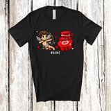 MacnyStore - Personalized Cupid With Ice Hockey Ball; Lovely Valentine Hearts; Custom Name Ice Hockey Player T-Shirt