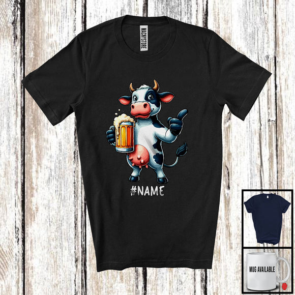 MacnyStore - Personalized Custom German Cow Drinking Beer; Joyful Festival Oktoberfest; Drunker Team T-Shirt