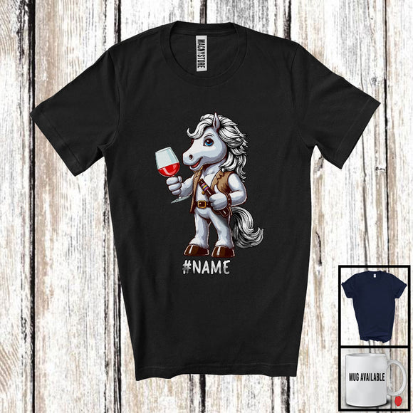 MacnyStore - Personalized Custom German Horse Drinking Wine; Joyful Festival Oktoberfest; Drunker Team T-Shirt