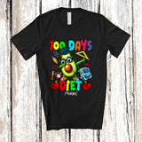 MacnyStore - Personalized Custom Name 100 Days Diet; Joyful 100th Day Of School Dabbing Avocado; Vegan T-Shirt