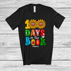 MacnyStore - Personalized Custom Name 100 Days In The Books; Lovely 100th Day Of School Flowers; Teachers T-Shirt