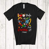 MacnyStore - Personalized Custom Name 100 Days Of School And Loving It; Lovely School Things Heart Shape T-Shirt