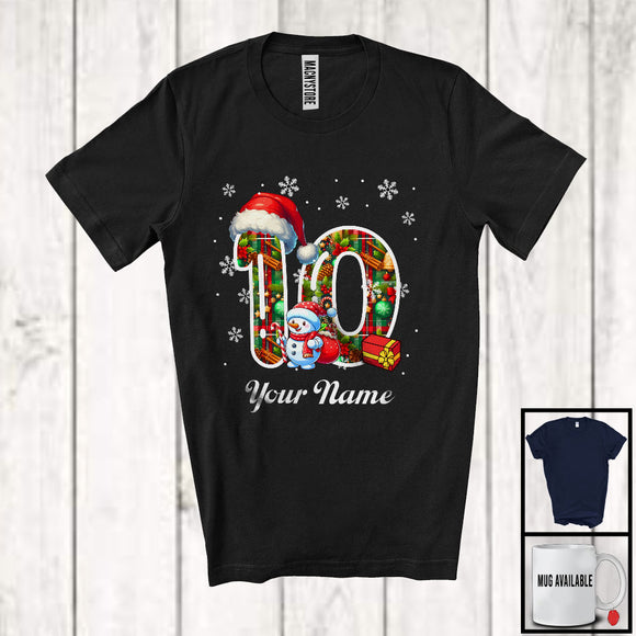 MacnyStore - Personalized Custom Name 10th Birthday; Awesome Christmas Santa; Family X-mas Group T-Shirt