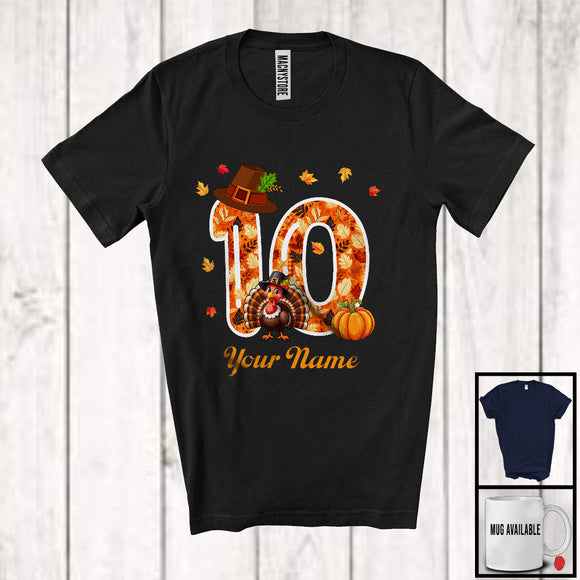 MacnyStore - Personalized Custom Name 10th Birthday; Awesome Thanksgiving Turkey Pumpkin; Family T-Shirt