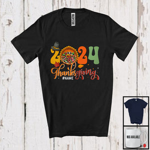 MacnyStore - Personalized Custom Name 2024 Thanksgiving; Lovely Pizza Turkey Food Lover; Family Group T-Shirt