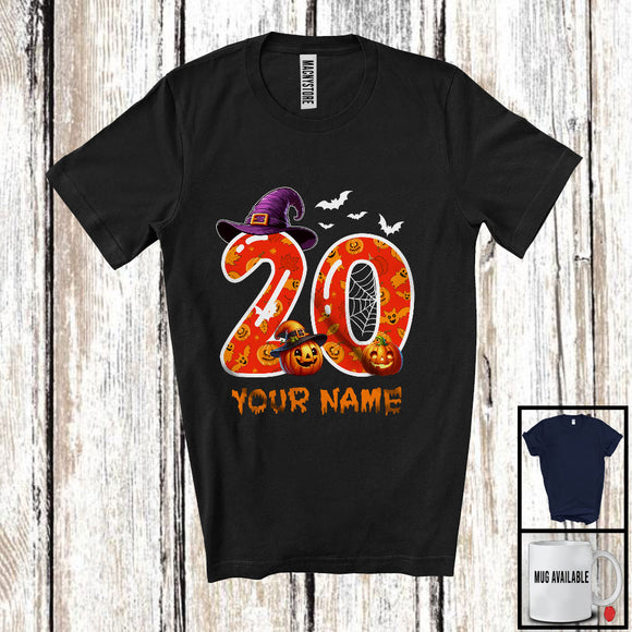 MacnyStore - Personalized Custom Name 20th Birthday; Scary Carved Pumpkin Halloween; Family Group T-Shirt