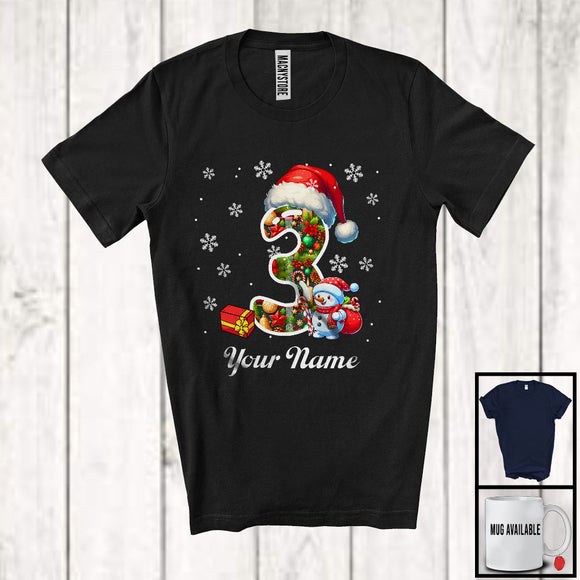 MacnyStore - Personalized Custom Name 3rd Birthday; Awesome Christmas Santa; Family X-mas Group T-Shirt