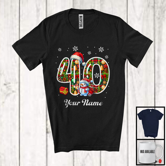 MacnyStore - Personalized Custom Name 40th Birthday; Awesome Christmas Santa; Family X-mas Group T-Shirt