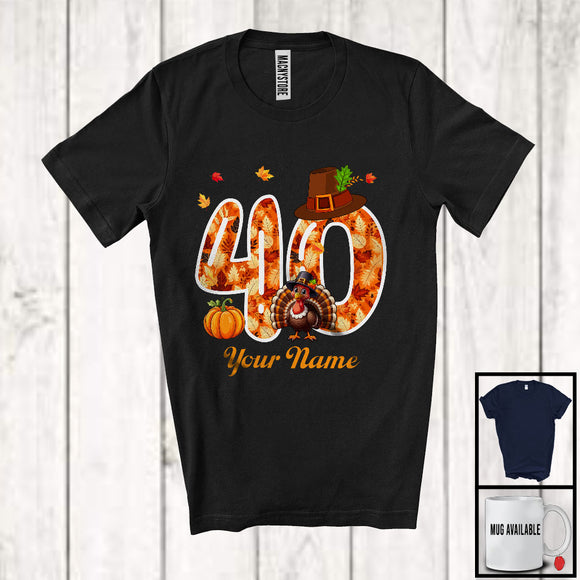 MacnyStore - Personalized Custom Name 40th Birthday; Awesome Thanksgiving Turkey Pumpkin; Family T-Shirt