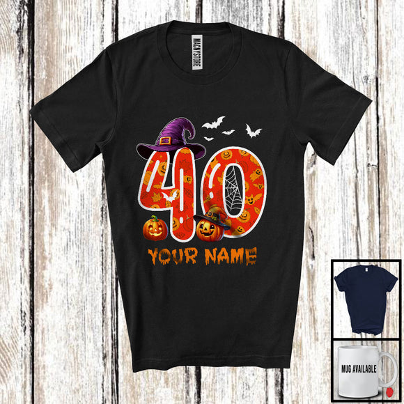 MacnyStore - Personalized Custom Name 40th Birthday; Scary Carved Pumpkin Halloween; Family Group T-Shirt