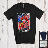 MacnyStore - Personalized Custom Name 4th Of July Crew, Lovely Chicken Farmer Lover, American Flag Patriotic T-Shirt