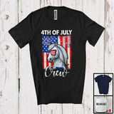 MacnyStore - Personalized Custom Name 4th Of July Crew, Lovely Horse Farmer Lover, American Flag Patriotic T-Shirt