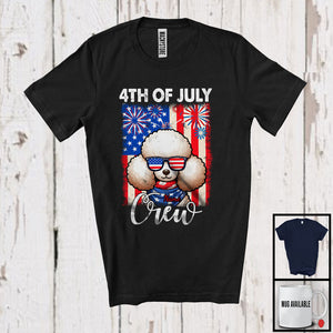 MacnyStore - Personalized Custom Name 4th Of July Crew, Lovely Poodle Owner Lover, American Flag Patriotic T-Shirt