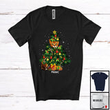 MacnyStore - Personalized Custom Name Abyssinian Cat Christmas Tree Cosplay; Joyful Family Group; Snowing T-Shirt