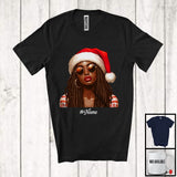 MacnyStore - Personalized Custom Name African Woman Face Santa; Lovely Christmas Pajama; Afro African Family T-Shirt