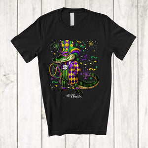 MacnyStore - Personalized Custom Name Alligator Cosplay; Amazing Mardi Gras Masked Beads; Parades T-Shirt