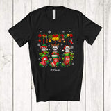 MacnyStore - Personalized Custom Name American Shorthair Cat In Three Christmas Socks; Lovely X-mas Lights Snow T-Shirt