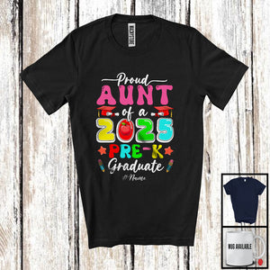 MacnyStore - Personalized Custom Name Aunt Of A 2025 Pre-K Graduate; Amusing Mother's Day Graduation T-Shirt