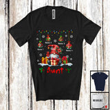 MacnyStore - Personalized Custom Name Aunt; Adorable Christmas Lights Ornaments Gnomes; Family T-Shirt