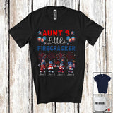 MacnyStore - Personalized Custom Name Aunt's Little Firecracker, Proud 4th Of July Fireworks, Patriotic T-Shirt