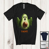 MacnyStore - Personalized Custom Name Avocado Boo Ghost Cosplay, Horror Halloween Fruit Vegan, Family T-Shirt