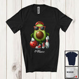 MacnyStore - Personalized Custom Name Avocado Playing Bowling, Lovely Fruit Vegan Bowling Sport Player T-Shirt