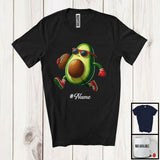 MacnyStore - Personalized Custom Name Avocado Playing Football, Lovely Fruit Vegan Football Sport Player T-Shirt