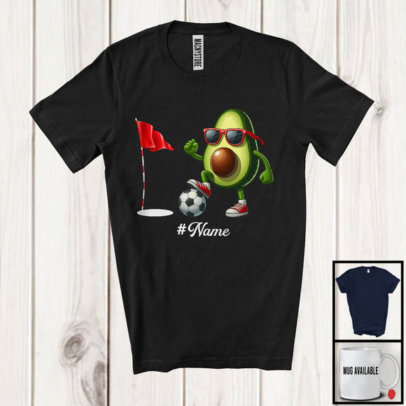 MacnyStore - Personalized Custom Name Avocado Playing Footgolf, Lovely Fruit Vegan Footgolf Sport Player T-Shirt