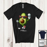 MacnyStore - Personalized Custom Name Avocado Playing Golf, Lovely Fruit Vegan Golf Sport Player T-Shirt