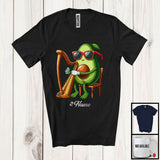 MacnyStore - Personalized Custom Name Avocado Playing Harp, Lovely Fruit Vegan Harp Musical Instrument T-Shirt