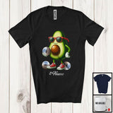 MacnyStore - Personalized Custom Name Avocado Playing Petanque, Lovely Fruit Vegan Petanque Sport Player T-Shirt