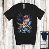 MacnyStore - Personalized Custom Name Axolotl Riding Firecracker, Lovely 4th Of July Fireworks, Patriotic T-Shirt