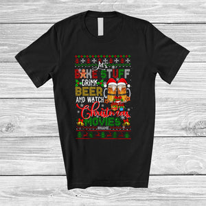 MacnyStore - Personalized Custom Name Bake Stuff Drink Beer Christmas Movies; Amusing Sweater Drinking T-Shirt