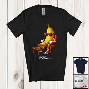 MacnyStore - Personalized Custom Name Banana Playing Chess, Lovely Fruit Vegan Chess Sport Player T-Shirt