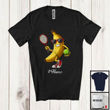 MacnyStore - Personalized Custom Name Banana Playing Tennis, Lovely Fruit Vegan Tennis Sport Player T-Shirt