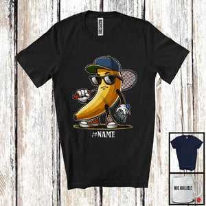 MacnyStore - Personalized Custom Name Banana Sunglasses Playing Badminton, Lovely Badminton Player Team T-Shirt