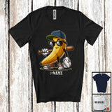 MacnyStore - Personalized Custom Name Banana Sunglasses Playing Baseball, Lovely Baseball Player Team T-Shirt