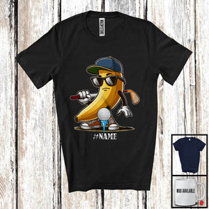 MacnyStore - Personalized Custom Name Banana Sunglasses Playing Golf, Lovely Golf Player Playing Team T-Shirt