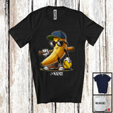 MacnyStore - Personalized Custom Name Banana Sunglasses Playing Softball, Lovely Softball Player Team T-Shirt