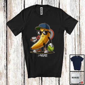 MacnyStore - Personalized Custom Name Banana Sunglasses Playing Tennis, Lovely Tennis Player Team T-Shirt