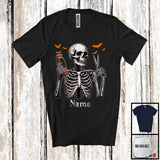 MacnyStore - Personalized Custom Name Barber Skeleton, Horror Halloween Costume Proud Careers Group T-Shirt