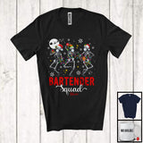 MacnyStore - Personalized Custom Name Bartender Squad; Joyful Christmas Three Dancing Skeletons; Dancer T-Shirt