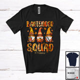 MacnyStore - Personalized Custom Name Bartender Squad; Lovely Thanksgiving Three Gnomes Plaid; Jobs T-Shirt