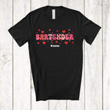 MacnyStore - Personalized Custom Name Bartender; Amazing Valentine Plaid Hearts; Bartender Proud Jobs T-Shirt